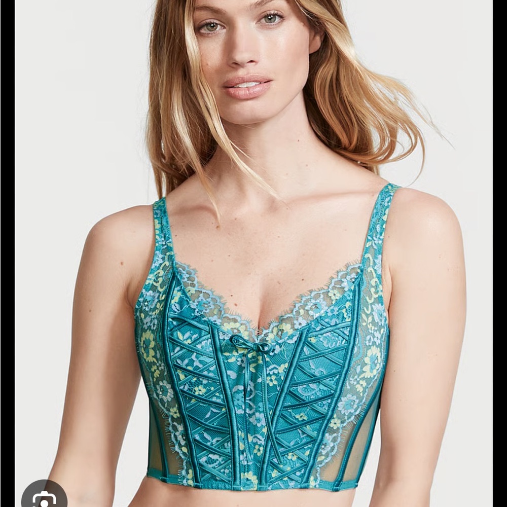 Victoria’s Secret Elegant Lace Bustier in Teal